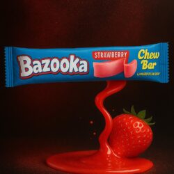 Bazooka Chew Bar - Strawberry - (60x14g)
