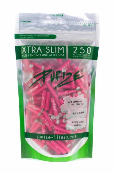 Purize - Xtra Slim Aktivkohlefilter Pink - 250 Stk.