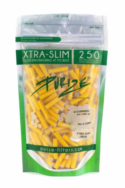 Purize - Xtra Slim Aktivkohlefilter Yellow - 250 Stk.