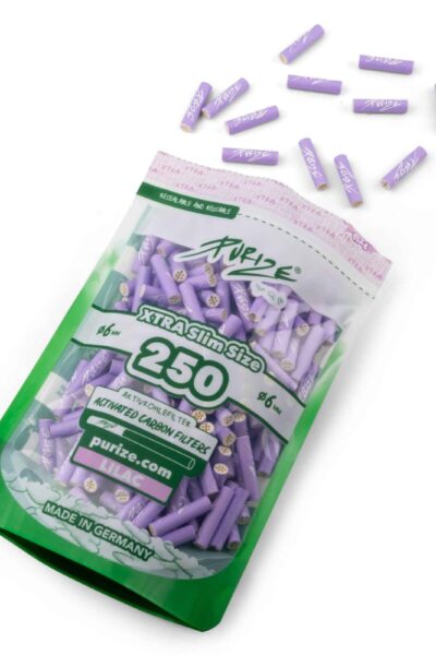 Purize - Xtra Slim Aktivkohlefilter Lila - 250 Stk