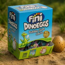 Fini Dino Eggs Bubble Gum - (1 Karton à 200 Stück)