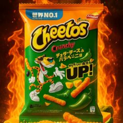 JAPAN FRITOLAY Cheetos Snack mit Cheddar-Käse & Jalapeno-Geschmack (12x70g)
