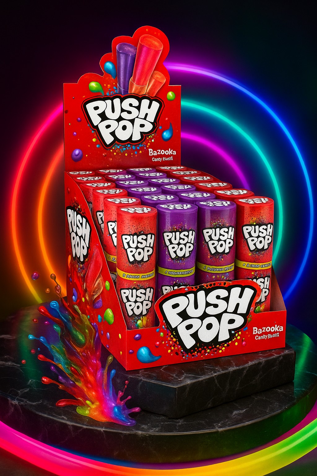 Bazooka Push Pops 20x15g Bazooka Push Pop - (20x15g) - Image 1