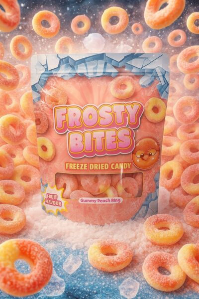Frosty Bites Gummy Peach Ring - (24x50g)