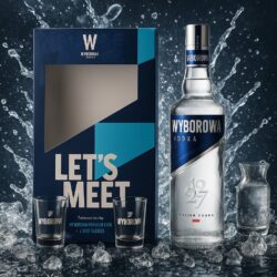 Wyborowa Wódka - 37,5% Vol. - (0,7L) - in Geschenkbox mit 2 Shotgläsern