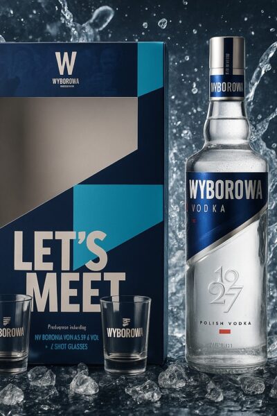 Wyborowa Wódka - 37,5% Vol. - (0,7L) - in Geschenkbox mit 2 Shotgläsern