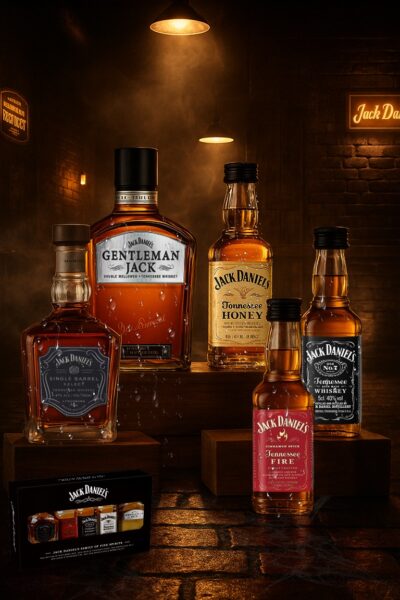 Jack Daniel's FAMILY OF FINE SPIRITS - 39% Vol. - (5x0,05l) - in Geschenkbox