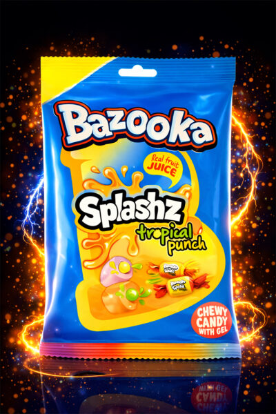Bazooka Splashz Tropical Punch Flavour - (12x120g)