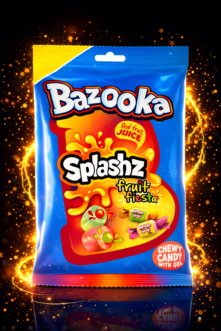 BAZOKA splashz Fruit Fiesta Bazooka Splashz Fruit Fiesta Flavour - (12x120g) - Image 1
