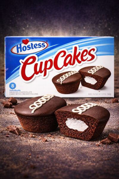 Hostess Cup Cake Frosted Chocolate Cake With Creamy Filling USA (8 Single Packs) - (6x360g)