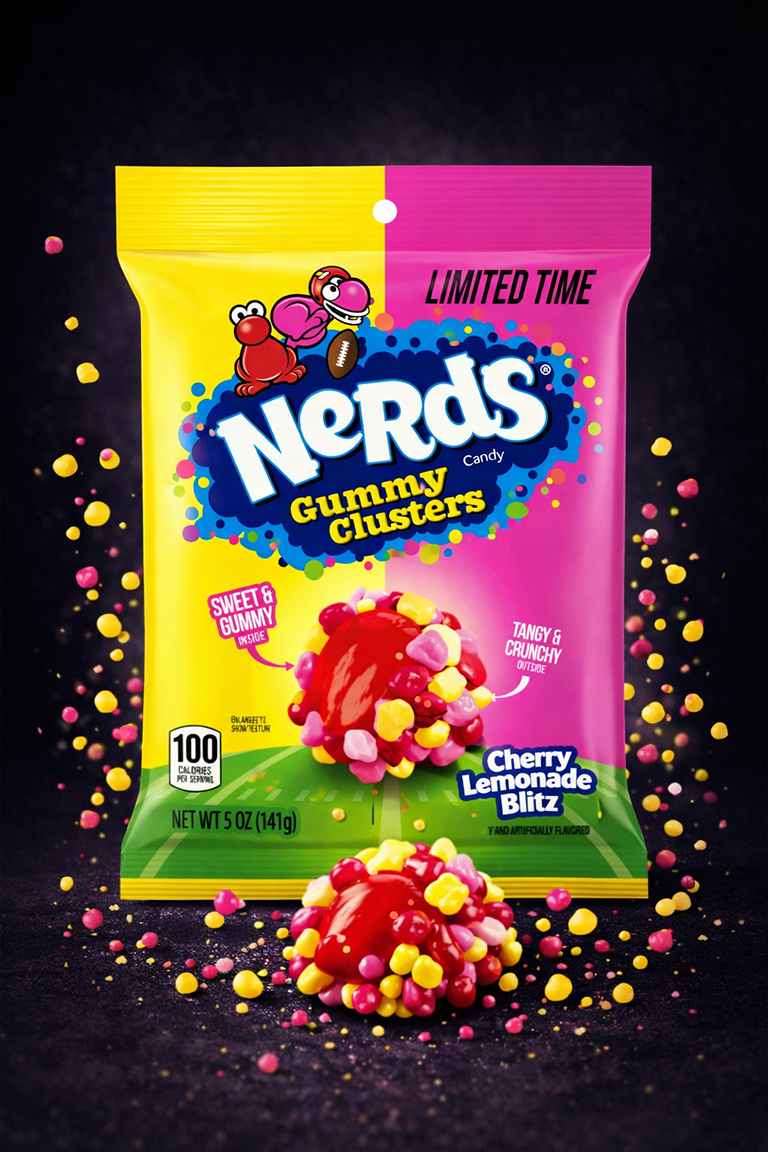 NERDS GUMMY CHERY LEMANADE BLITZ Nerds Gummy Clusters - Cherry Lemonade - Peg Bag Pack - USA - (12x141g) - Image 1