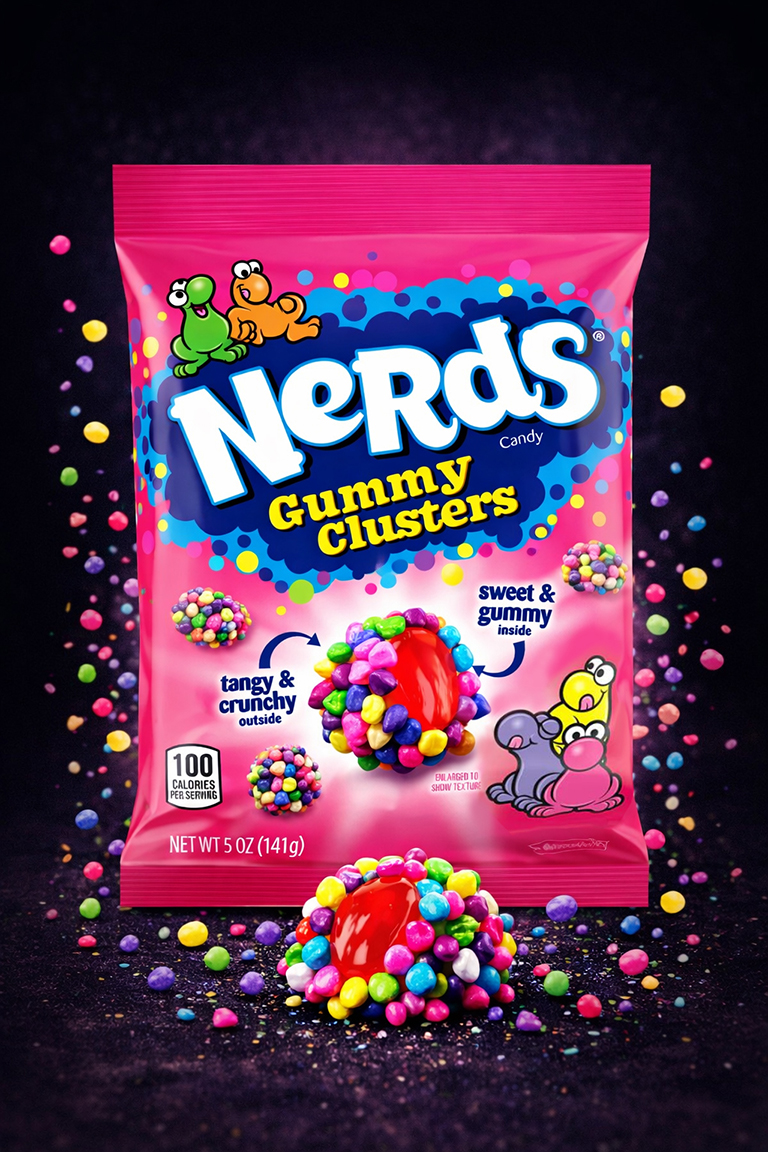 NERDS GUMMY CLUSTERS Nerds Gummy Clusters - Medium Peg Bag Pack - USA - (12x141g) - Image 1