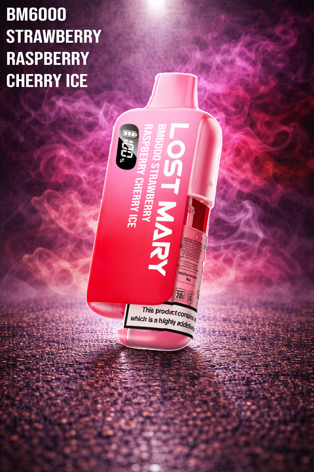 Lost Mary BM6000 - Strawberry Raspberry Cherry Ice LOST MARY - Strawberry Raspberry Cherry Ice- 6000 Puffs - (5 Stk.) - Image 1