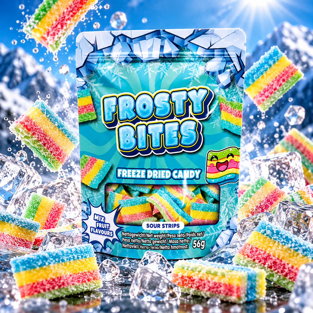 0282e14f-32cb-4366-8493-369d59207eed Frosty Bites Sour Stripe - (24x56g) – Bild 1