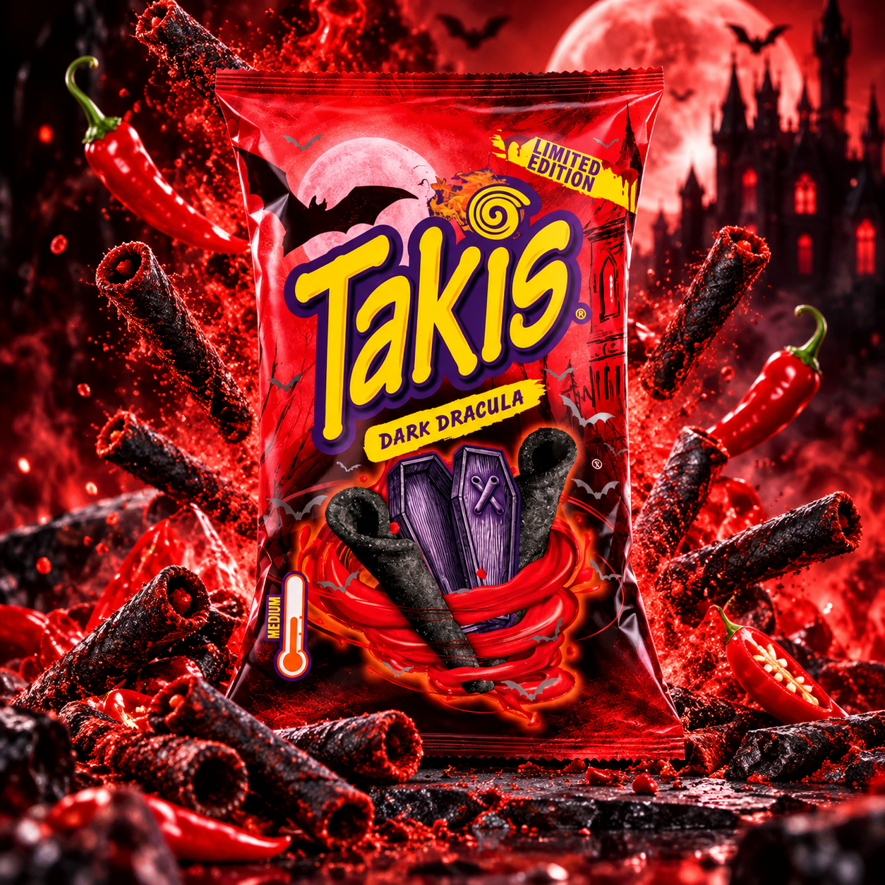 6ef9a636-34b2-47f5-be82-af3dd83018b5 Takis Dark Dracula Limited Edition 18x 100g – Bild 1