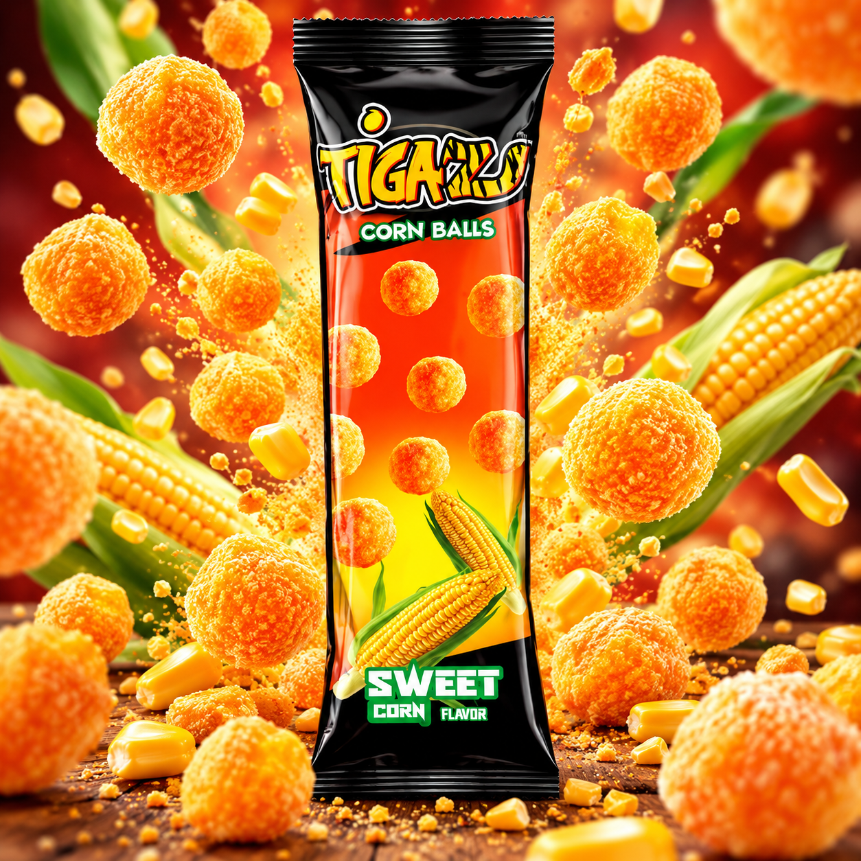 f9902653-eb0d-4036-8483-caf203560212 Tigaz Corn Balls Sweet Corn Flavor - (60x20g) – Bild 1