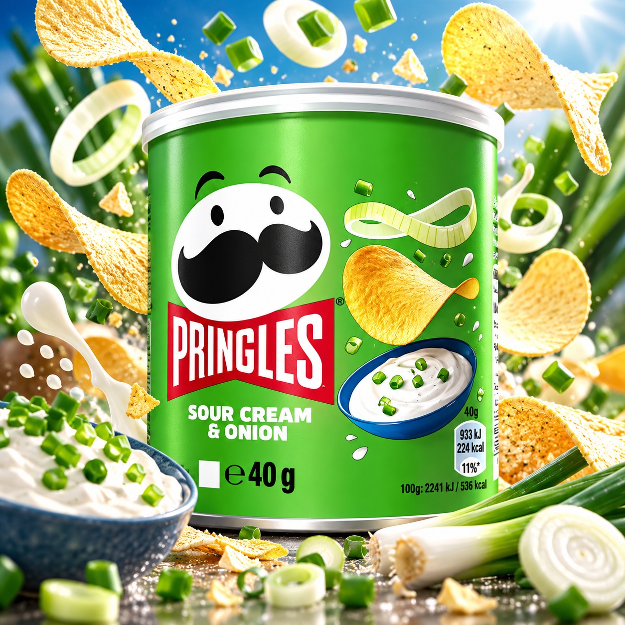 indir (32) Pringles Sour Cream & Onion - (12x40g) – Bild 1