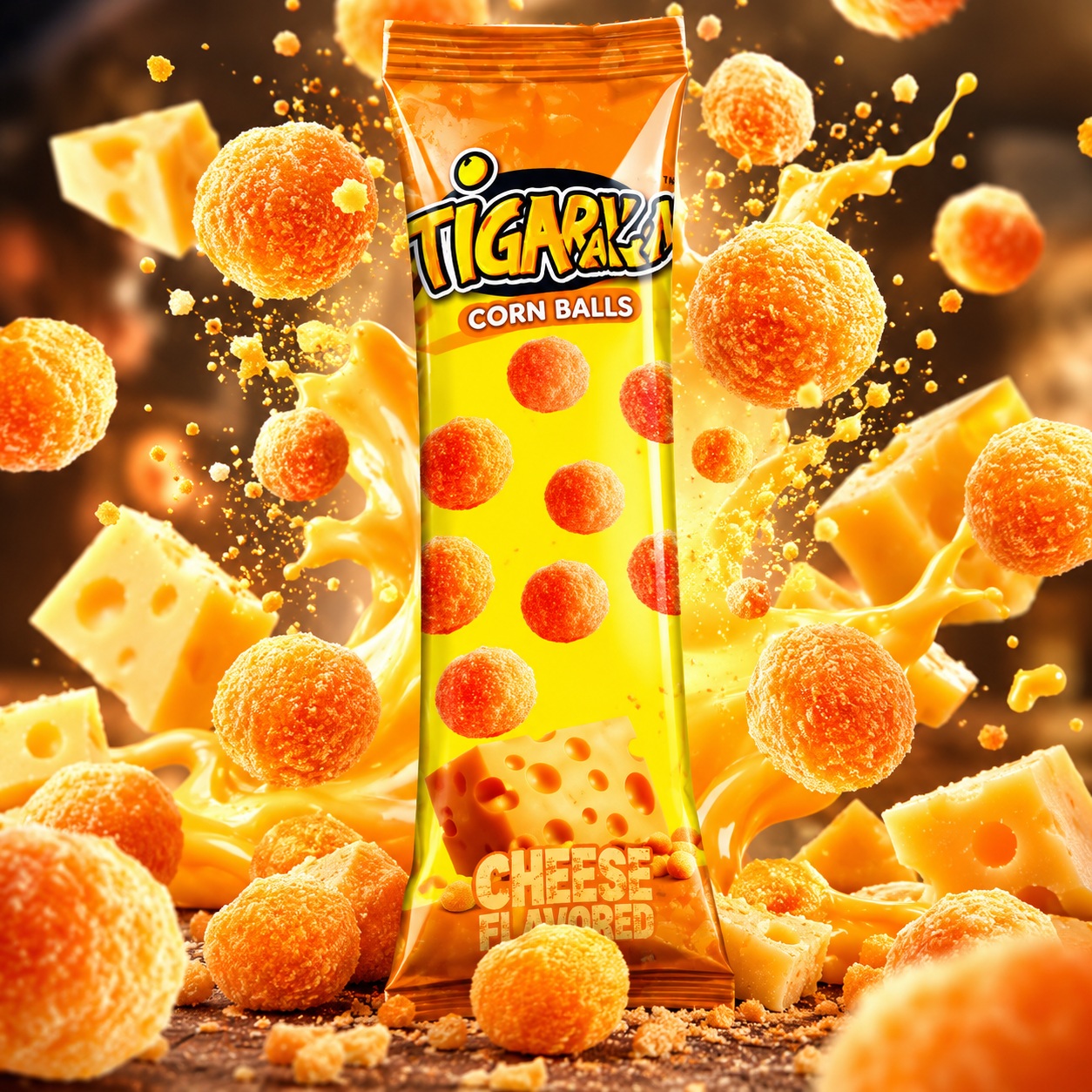 Tigaraxy_Corn_Balls_Cheese_1254 Tigaz Corn Chips Cheese - (60x20g) – Bild 1